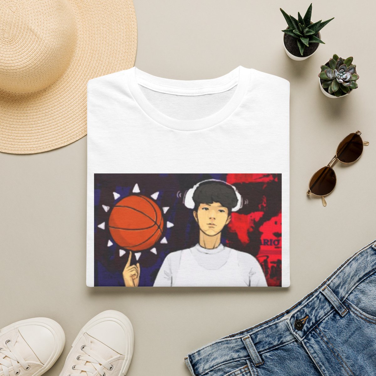 Basketball Player Illustration T-Shirt | Hoop Spin Graphic Tee | Rayasianboy